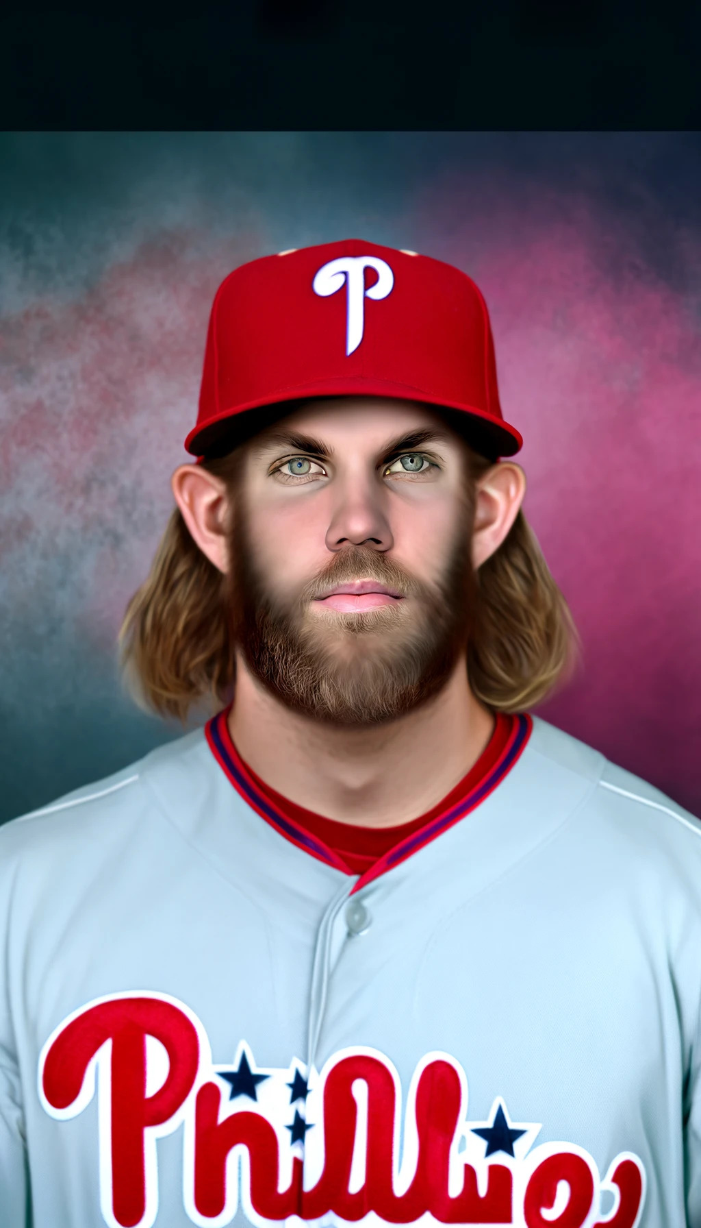 AI generated depiction of the Phillies player, Bryce Harper